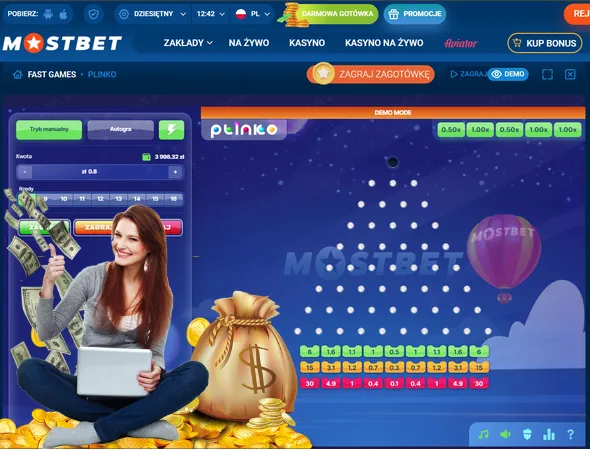 Strategię w Plinko Mostbet